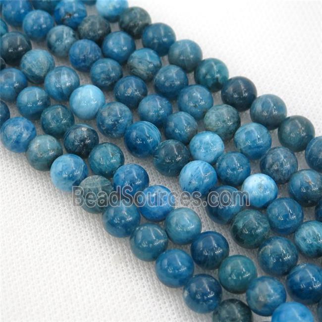 blue Apatite Beads, round