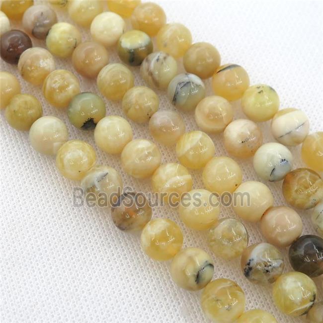 yellow Opal Beads, round