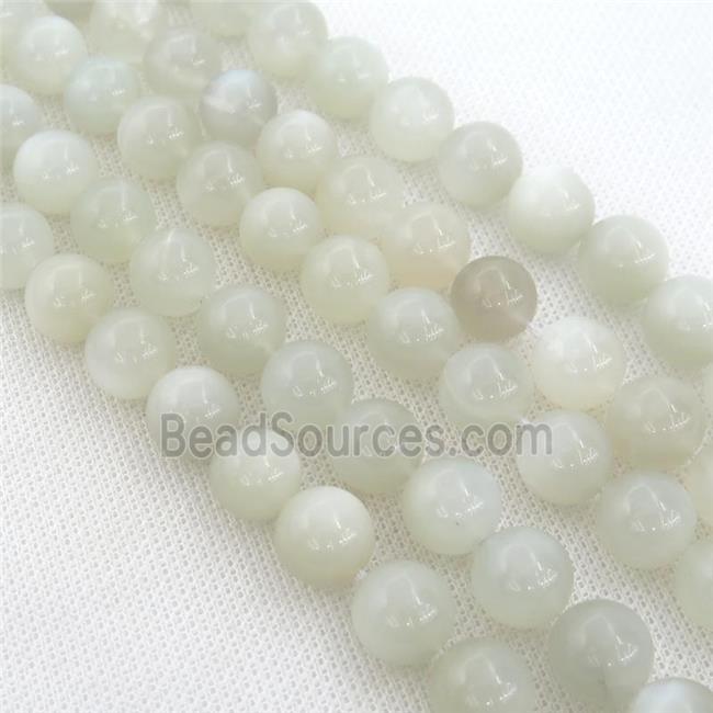 white MoonStone Beads, round