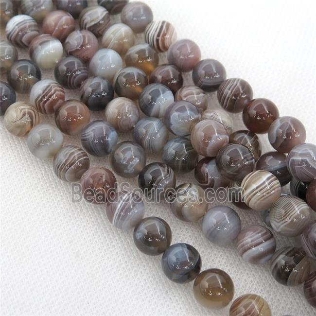 gray Botswana Agate Beads, round