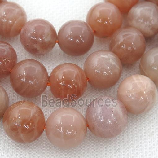 peach MoonStone beads, round