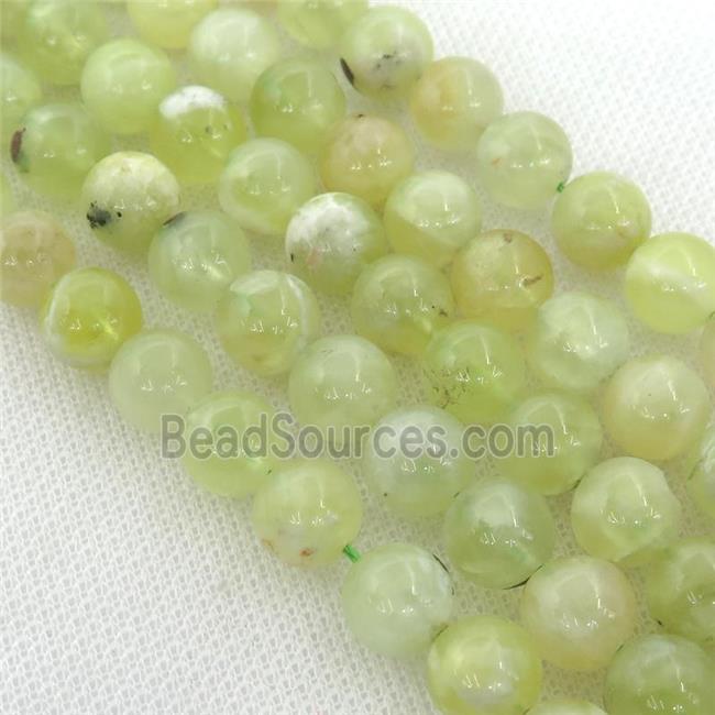 olive Grape Quartz beads, round