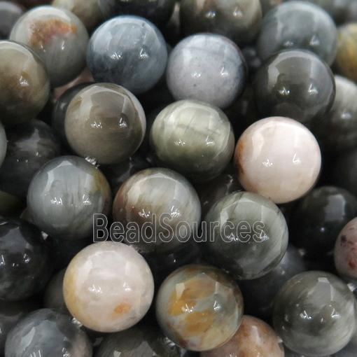 round Hawkeye Stone Beads