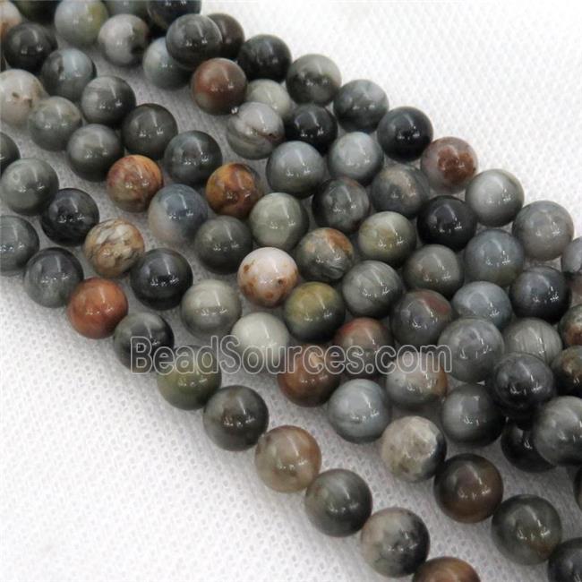 round Hawkeye Stone Beads