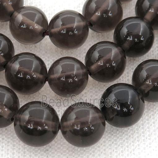 Smoky Quartz Beads, round, A-grade