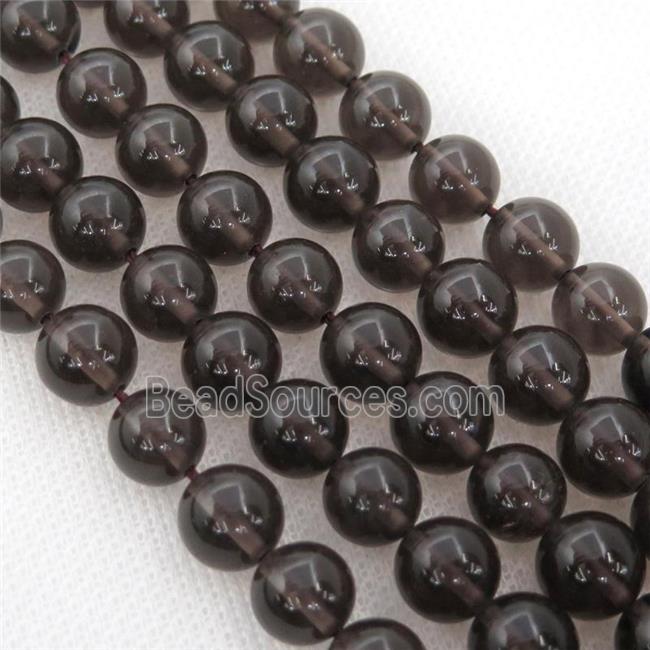 Smoky Quartz Beads, round, A-grade