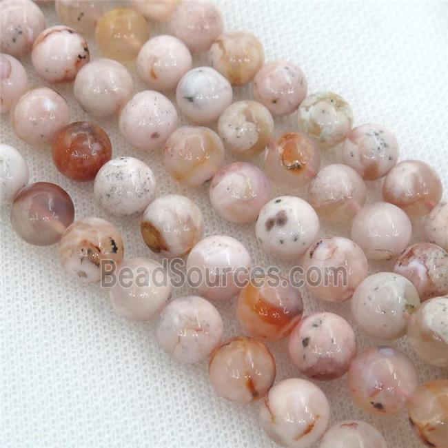 cherry agate beads, round, B-grade