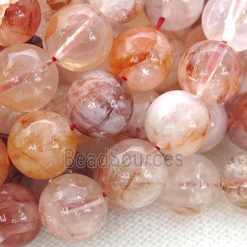 red Iron Quartz Beads, round