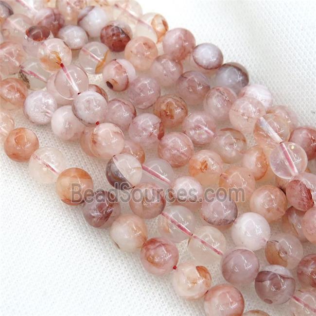 red Iron Quartz Beads, round