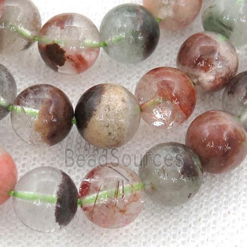 Chlorite Quartz Beads Red Green Smooth Round