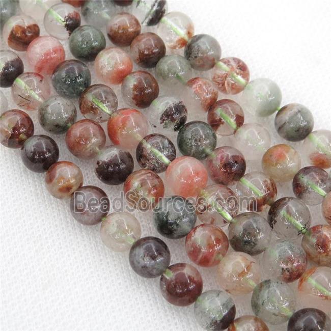 Chlorite Quartz Beads Red Green Smooth Round