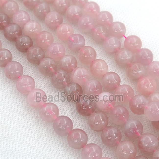 Madagascar Rose Quartz Beads, round, pink