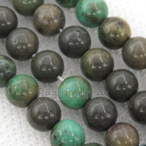 green Grass Agate Beads, round, B-grade