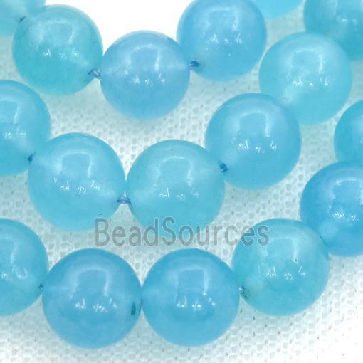 blue Agate Beads, round, dye