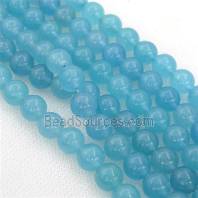 blue Agate Beads, round, dye