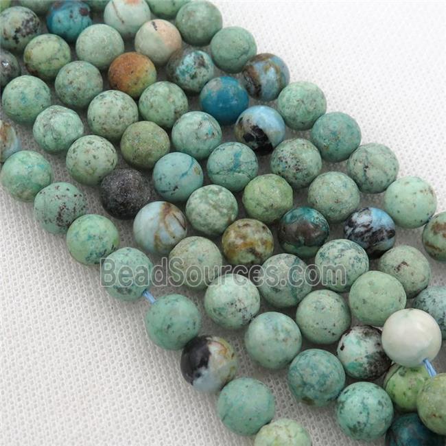 African Turquoise Beads, green, round