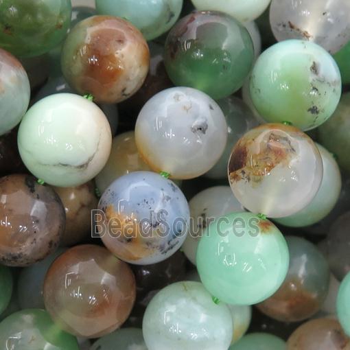 green Australian Chrysoprase Beads, round