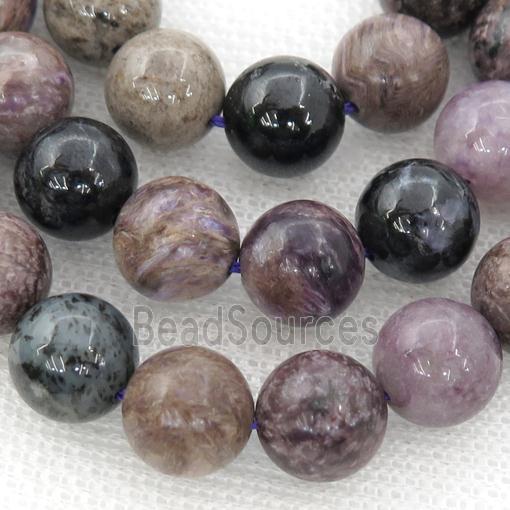 purple Charoite Beads, round, B-grade