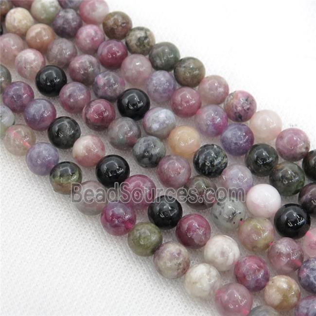 pink Tourmaline Beads, round