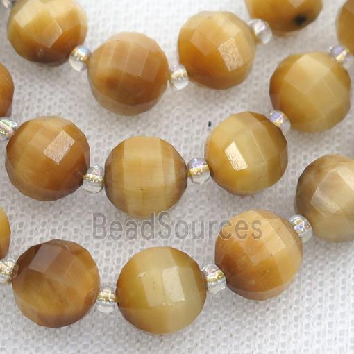 gold Tiger eye stone lantern Beads