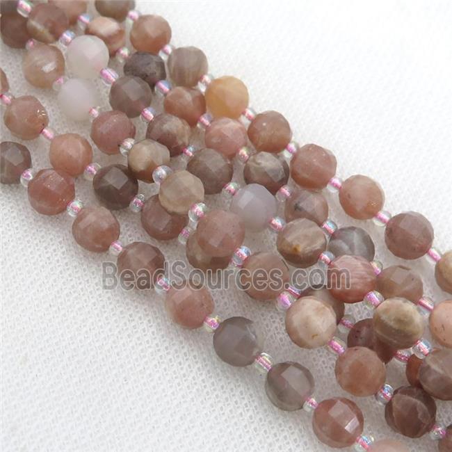 pink MoonStone lantern beads