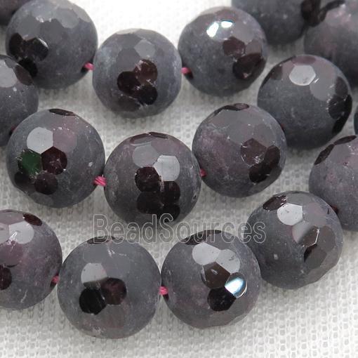 round matte Garnet Beads, faceted