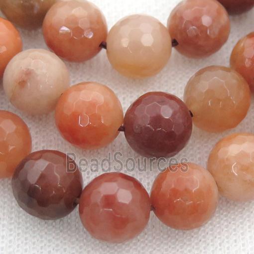 red Carnelian Agate Beads, faceted round