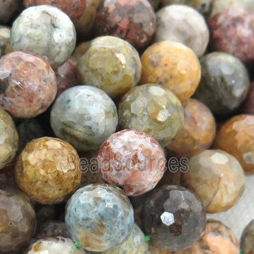 Ocean Agate Beads, faceted round