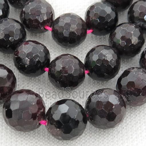 Natural Garnet Beads Faceted Round