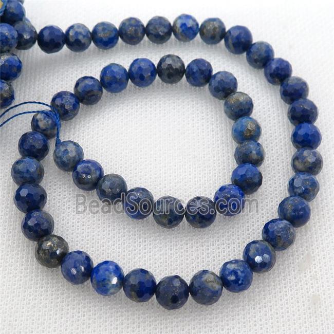 blue Lapis Lazuli Beads faceted round Lazurite