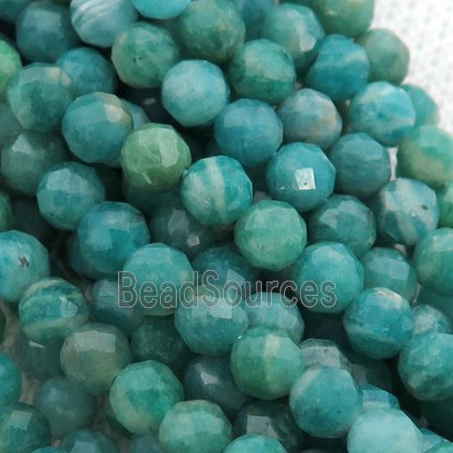 green Russian Amazonite Beads, faceted round