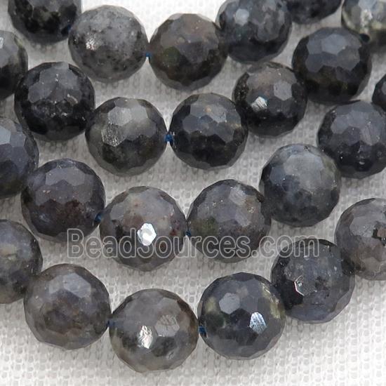 Iolite Beads, faceted round, B-grade, inkblue