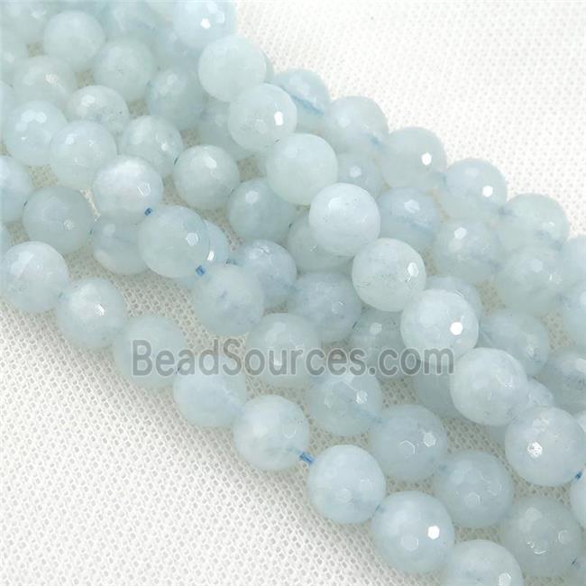 Aquamarine Beads, faceted round