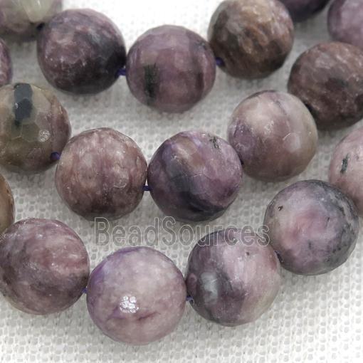 purple Charoite Beads, faceted round