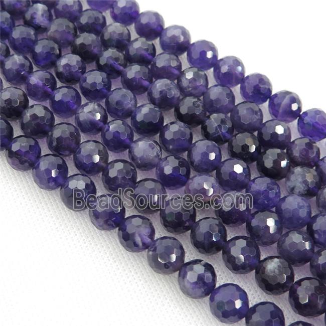 purple Amethyst Beads, faceted round