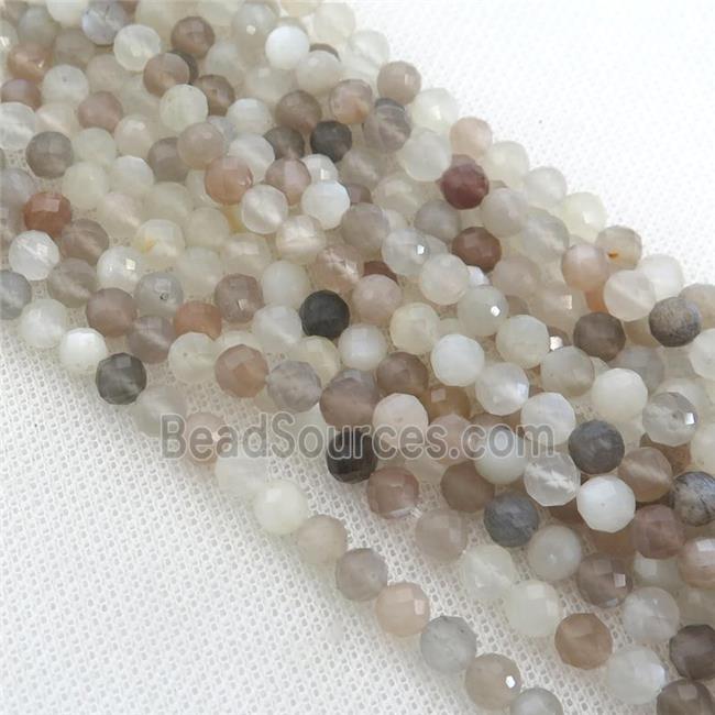 mix MoonStone Beads, faceted round