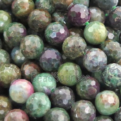 ruby Zoisite Beads, faceted round