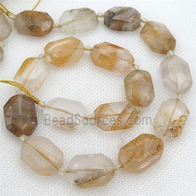 Landscape Quartz Beads, faceted rectangle