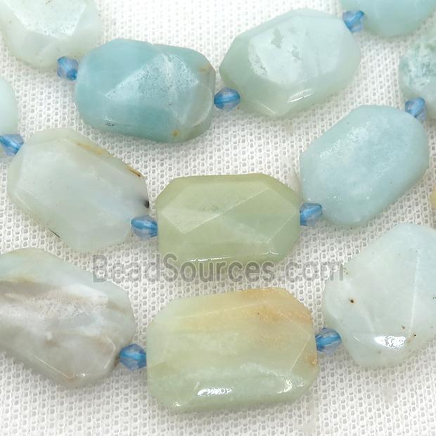 Amazonite Beads, faceted rectangle