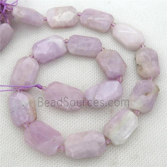 Kunzite Beads, faceted rectangle