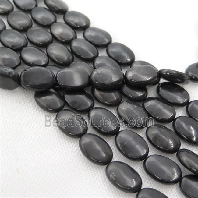 black Shungite oval beads