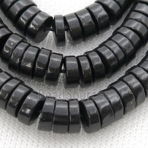 black Shungite heishi beads