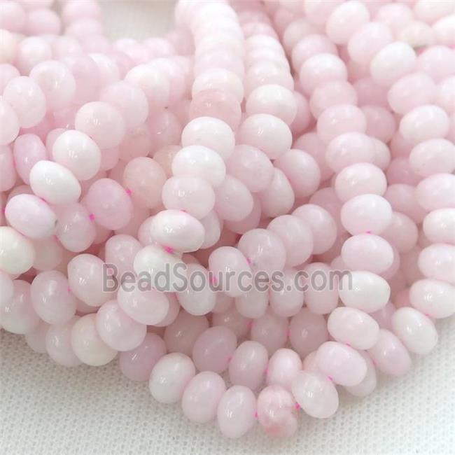 pink Mangano Calcite rondelle Beads