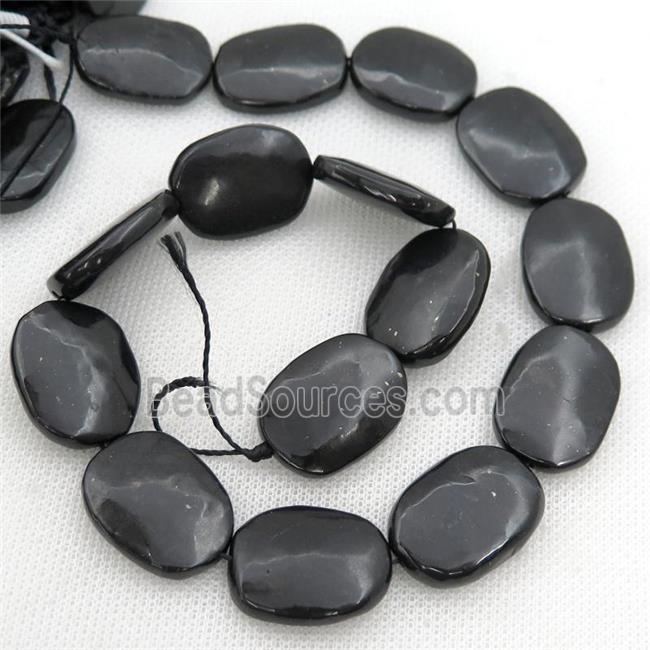 black Shungite oval Beads