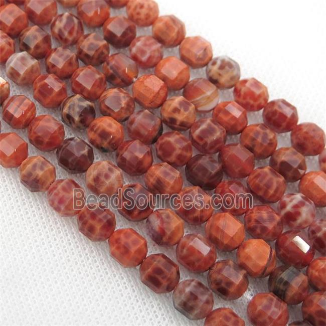 red Fire Agate bullet beads