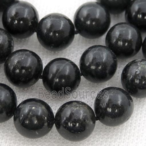 Black Phlogopite Beads Smooth Round