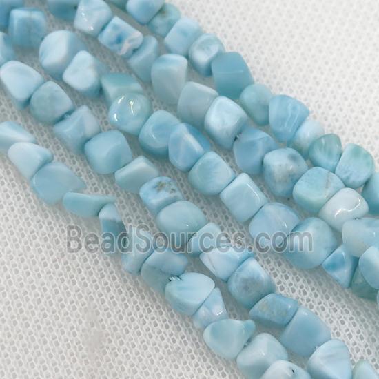 blue Larimar Beads chips, freeform, A-grade