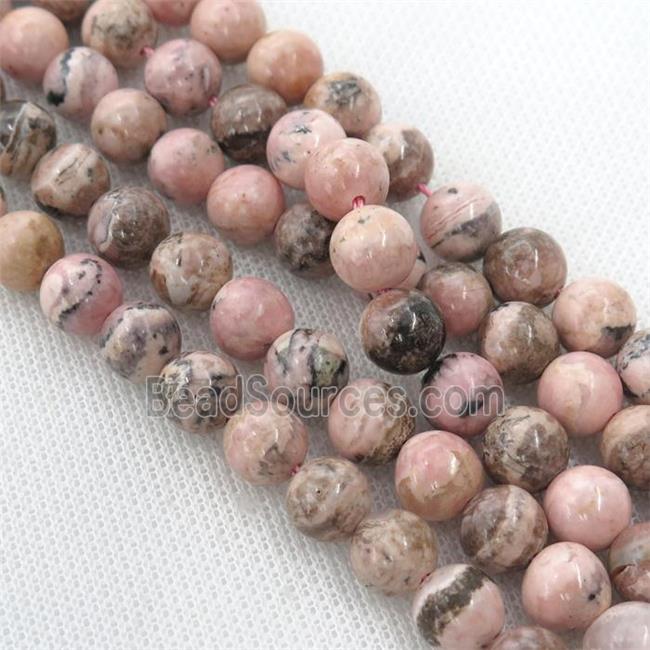 Pink Argentine Rhodochrosite Beads Smooth Round B-Grade