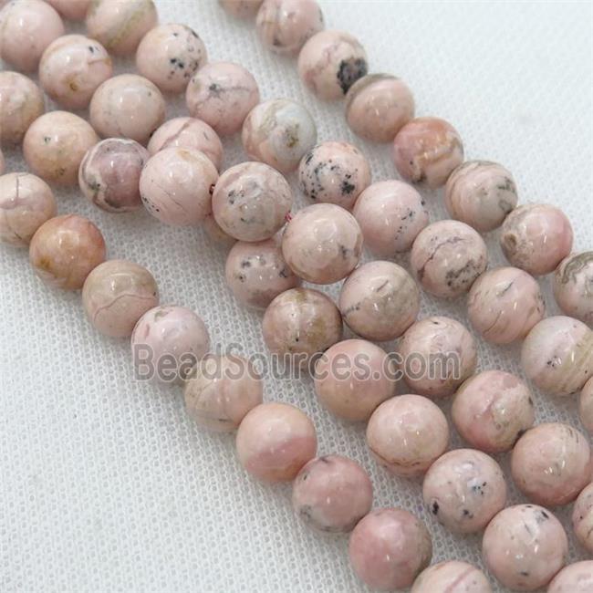 Pink Argentine Rhodochrosite Beads Smooth Round