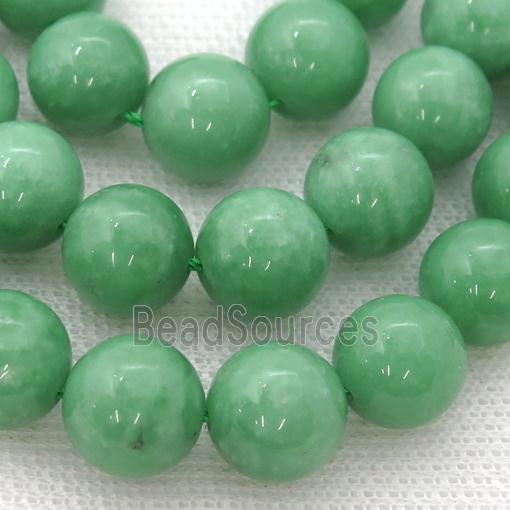 Natural Green Angelite Beads Smooth Round